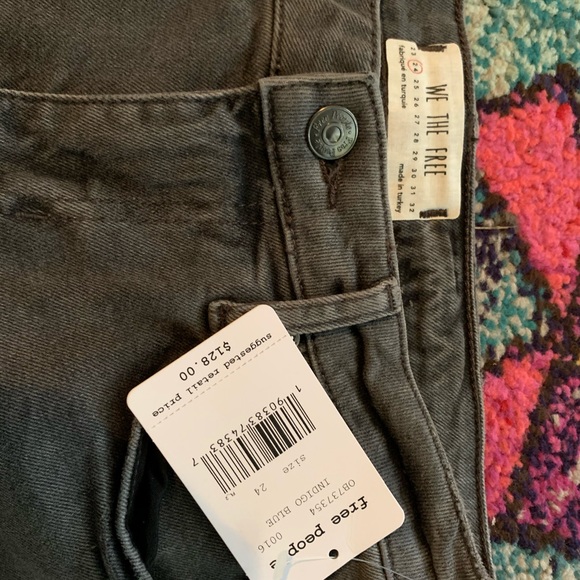 Free People Embroidered Girlfriend Jeans - Picture 2 of 8